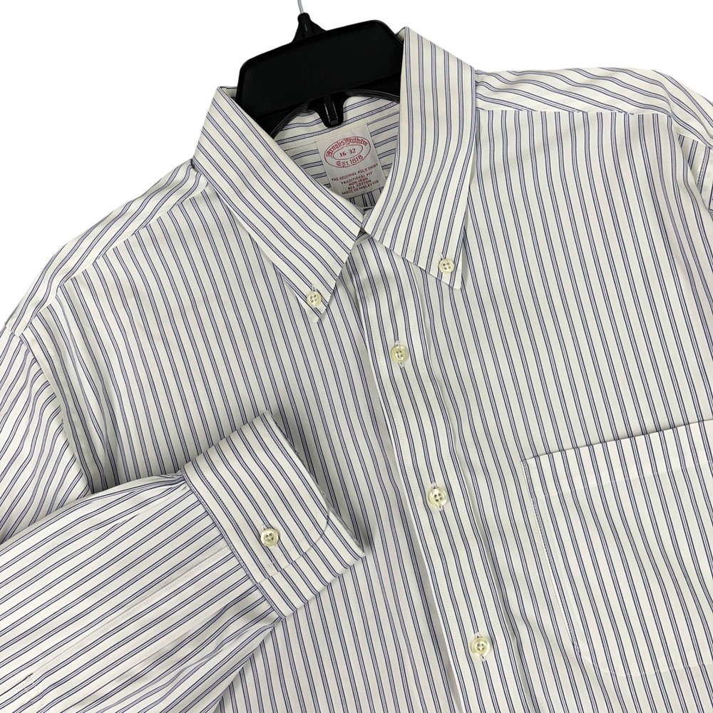 Brooks Brothers Dress Shirt Mens 16-32 Preppy‎ Ivy League Old Money Non Iron